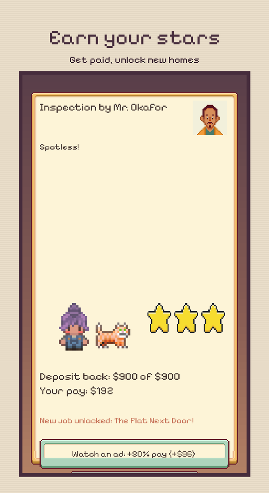 Earning stars after a job